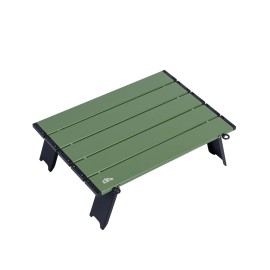 iClimb Ultralight Compact Mini Beach Picnic Folding Alu. Table with Carry Bag, Two Size (Green, S)