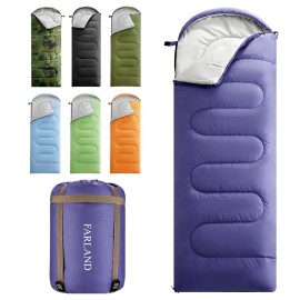 FARLAND Sleeping Bags 30 for Adults Teens Kids with Compression Sack Portable and Lightweight for 3-4 Season Camping, Hiking,Waterproof, Backpacking and Outdoors
