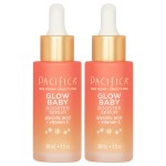 Pacifica Vitamin C Face Serum - Glow Baby Booster Facial Serum 2-PACk - Glycolic Acid - Dark Spot Corrector Anti Aging Brightening - Dermatologist Tested, Fragrance Free Clean Skin Care