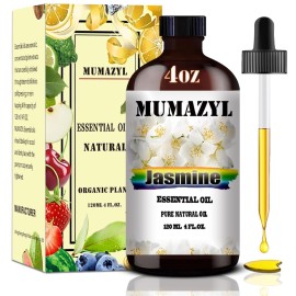 Jasmine Essential Oil, Jasmine Oil 4 Fl Oz 120ML for Diffuser Humidifier Yoga Cleaning DIY Candle Soap Making Essential Oils