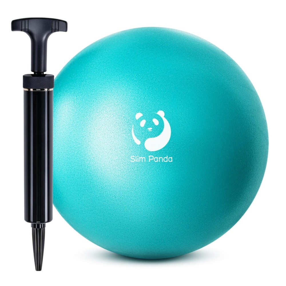 Slim Panda Pilates Ball with Pump, 9 Inch Small Exercise Ball, Anti Burst Mini Yoga Ball for Stability, Workout, Barre, Core Strength, Physical Therapy, Balance, Stretching