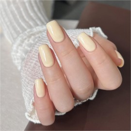 GAOY Pastel Yellow Gel Nail Polish, 16ml Soak Off Gel Polish, UV Light Cure for Nail Art DIY Manicure at Home, 3145 Lemon Creme