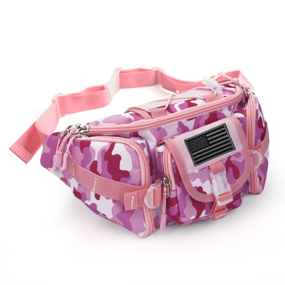 ArcEnCiel Tactical Fanny Pack for Men Women Waist Bag Hip Belt Outdoor Hiking Fishing Bumbag with Patch