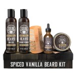 Viking Revolution Ultimate Conditioner for Men\'s Beard Grooming - Softens, Smoothes and Soothes - Contains Beard Wash and Conditioner (5oz Set), Beard Oil, Balm and Wooden Comb - Spiced Vanilla Scent
