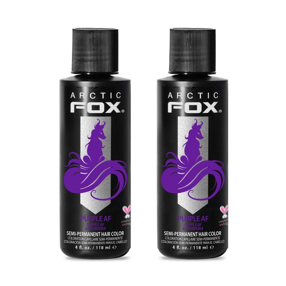 Arctic Fox Semi-Permanent Hair Dye, Vegan & Cruelty-Free, Conditioning, Ammonia-Free, Long Lasting, Purple AF, For All Hair Types, 4 Fl Oz (Pack of 2)