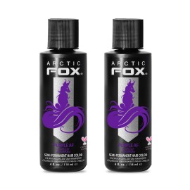 Arctic Fox Semi-Permanent Hair Dye, Vegan & Cruelty-Free, Conditioning, Ammonia-Free, Long Lasting, Purple AF, For All Hair Types, 4 Fl Oz (Pack of 2)