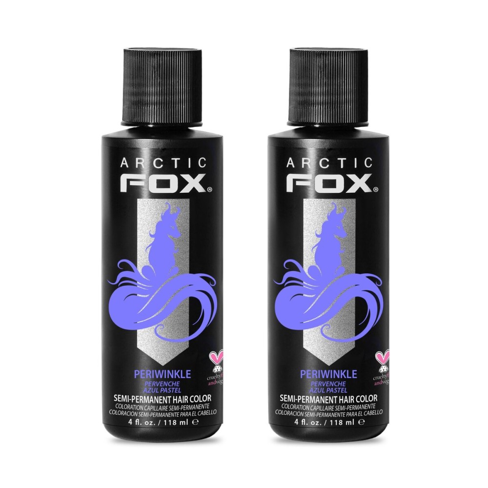 Arctic Fox Semi-Permanent Hair Dye, Vegan & Cruelty-Free, Pastel Blue Periwinkle, Conditioning, Ammonia-Free, For All Hair Types, Long Lasting Color, 4 Fl Oz (Pack of 2)