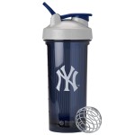 BlenderBottle Shaker Bottle Pro Series Perfect for Protein Shakes and Pre Workout, 28-Ounce, Grey/Blue (New York Yankees)