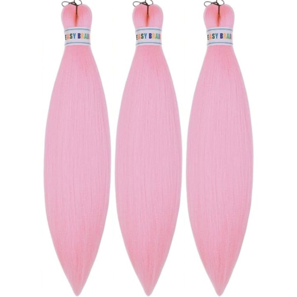 Kids Braiding Hair Pre stretched Pink Braiding Hair 16 inch Braid Hair for Kids