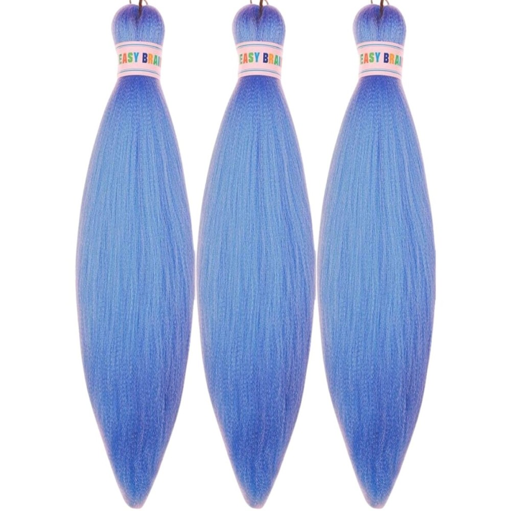 Kids Braiding Hair Pre stretched Blue Braiding Hair 16 inch Braid Hair for Kids