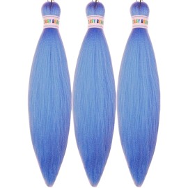 Kids Braiding Hair Pre stretched Blue Braiding Hair 16 inch Braid Hair for Kids