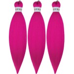 Kids Braiding Hair Pre stretched Magenta Pink Braiding Hair 16 inch Braid Hair for Kids