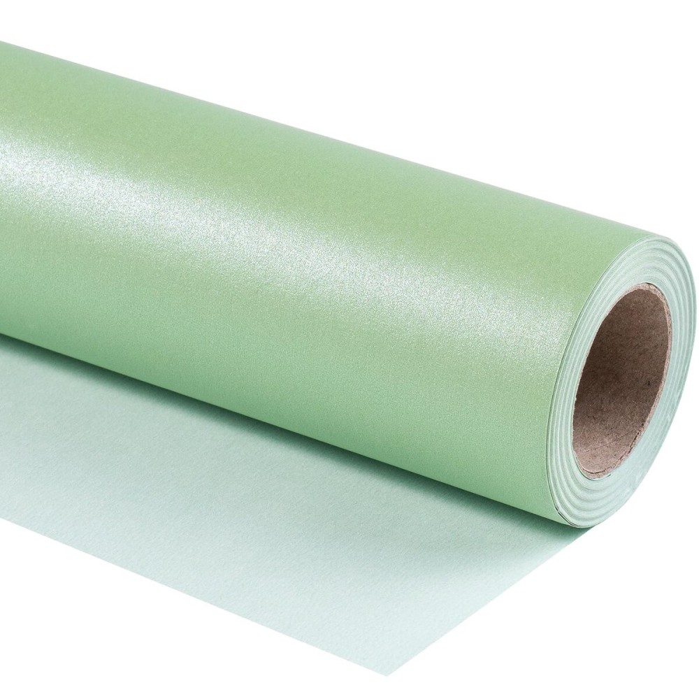 RUSPEPA Sage Green Matte Wrapping Paper, Jumbo Roll, Green Solid Color Pearly-luster Paper Perfect for Wedding, Birthday, Spring, Christmas, Easter, DIY Bouquet, 30 Inches X 32.8 Feet