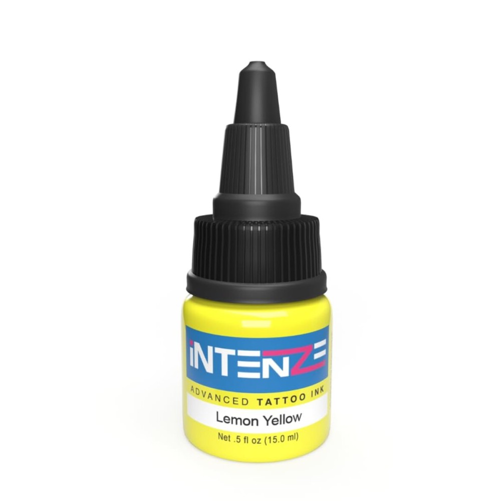 Intenze Lemon Yellow Tattoo Ink 1/2 oz with Excellent Long-Lasting Opacity, Made in USA, Exceptional Skin Coverage, Sterilized and Direct from The Manufacturer