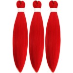Kids Braiding Hair Pre stretched Red Braiding Hair 16 inch Braid Hair for Kids