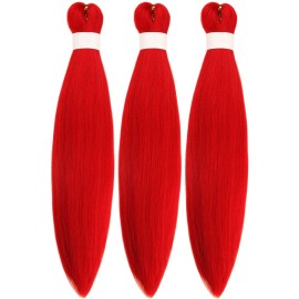 Kids Braiding Hair Pre stretched Red Braiding Hair 16 inch Braid Hair for Kids