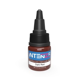 Intenze Dark Red Tattoo Ink 1/2 oz with Excellent Long-Lasting Opacity, Made in USA, Exceptional Skin Coverage, Sterilized and Direct from The Manufacturer