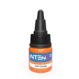 Intenze Soft Orange Tattoo Ink 1/2 oz with Excellent Long-Lasting Opacity, Made in USA, Exceptional Skin Coverage, Sterilized and Direct from The Manufacturer