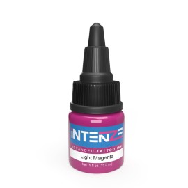 Intenze Light Magenta Tattoo Ink 1/2 oz with Excellent Long-Lasting Opacity, Made in USA, Exceptional Skin Coverage, Sterilized and Direct from The Manufacturer