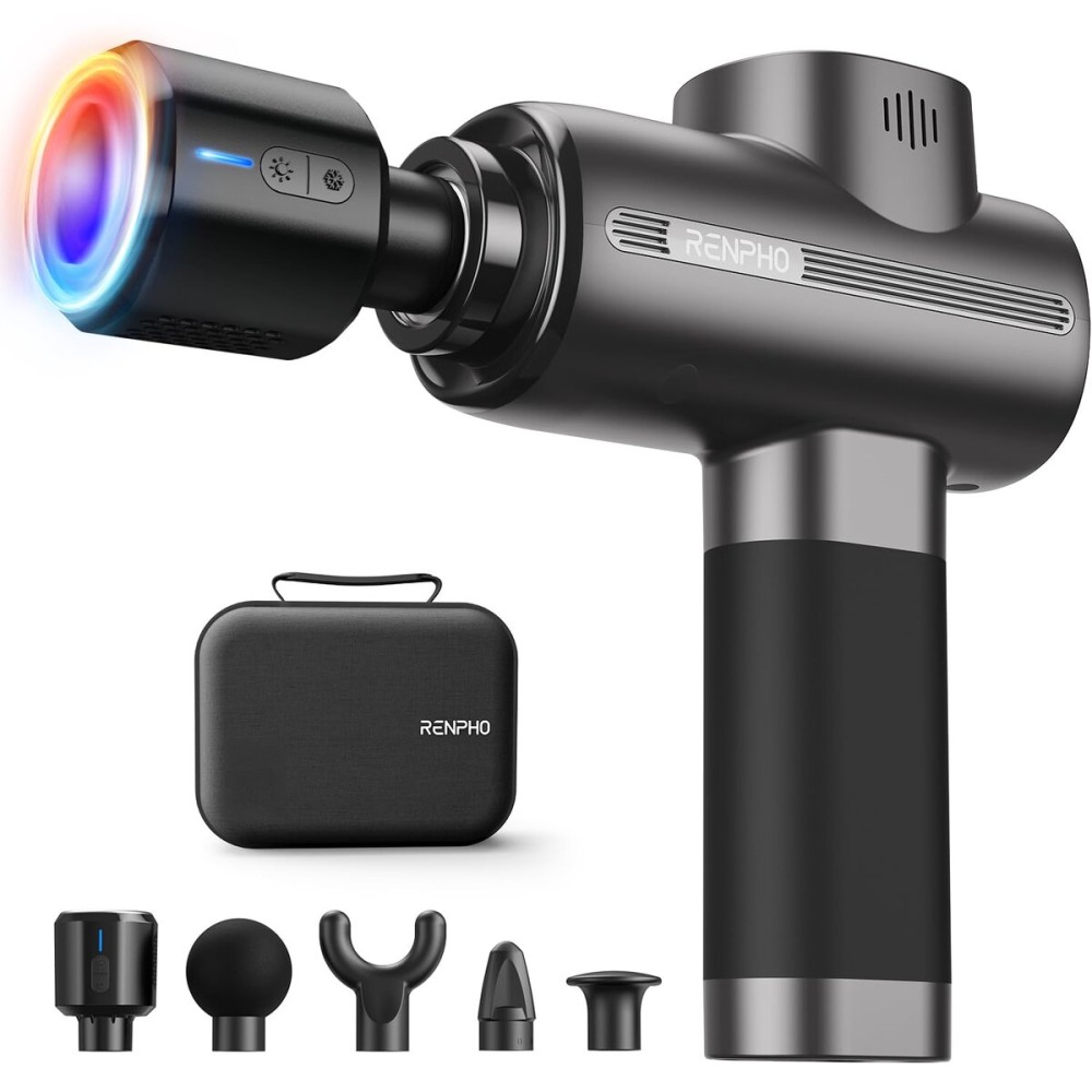 RENPHO Massage Gun Deep Tissue with Heat and Cold, Christmas Gifts, Back Massager, Muscle Massager Therapy with Carry Case, Percussion Body Masajeador for Men Women Athletes, Active Thermacool