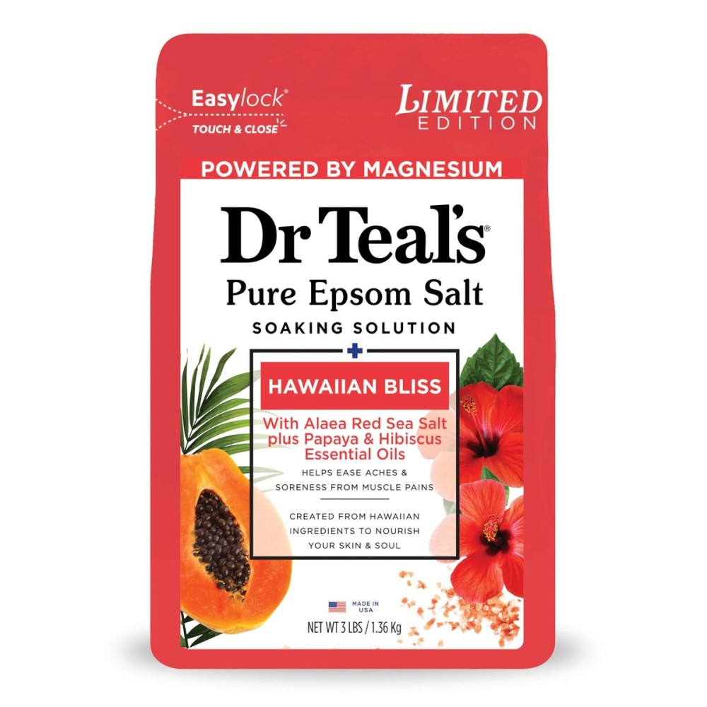 Dr Teal\'s Epsom Salt Magnesium Soak, Limited Edition Hawaiian Bliss, 3lbs