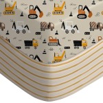 Yoofoss Pack and Play Sheets Fitted, Mini Crib Sheets 2-Pack for Pack N Play Mattress, Stretchy Playard Sheet, Soft and Breathable (Brown+Stripe)