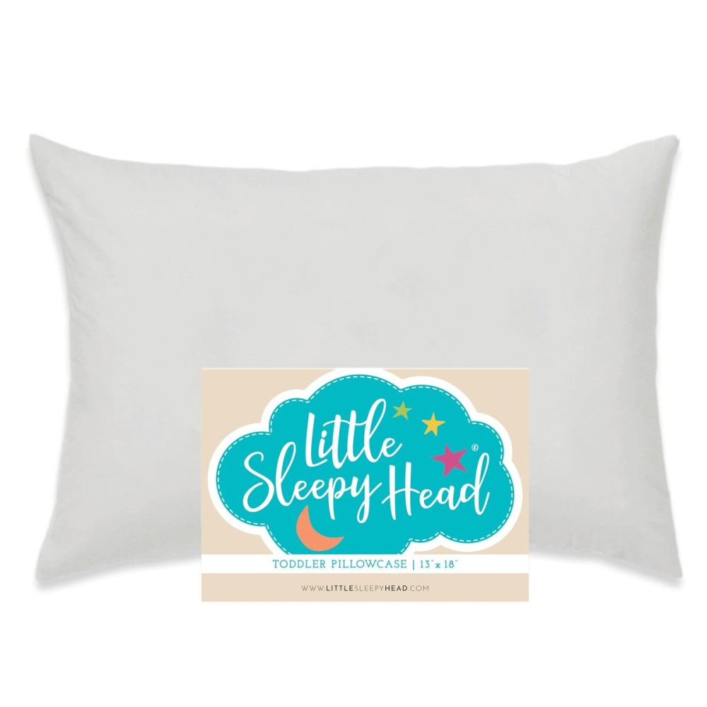 Little Sleepy Head Toddler Pillowcase, 100% Cotton & Hypoallergenic Pillow Case for Toddler Pillow, Snug Fit Envelope Pillowcase, 13x18 Pillowcase, Pilllow Sold Separately (Gray)