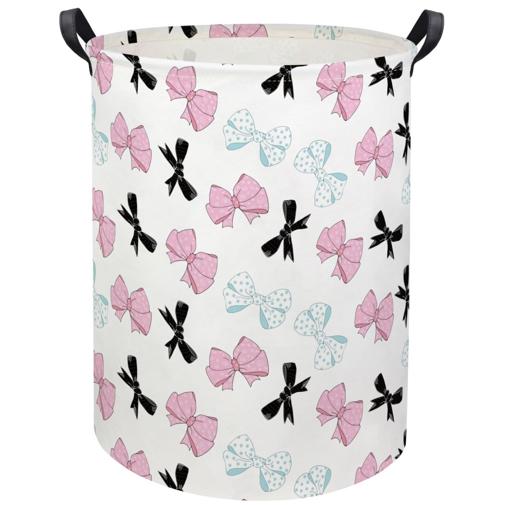 HIYAGON Butterfly Baby Laundry Basket Baby Hamper for Nursery Girl Kids Butterfly Hamper Cute Kids Toys Storage Bin Organizer Butterfly Room Decor for Home(Bowknot)