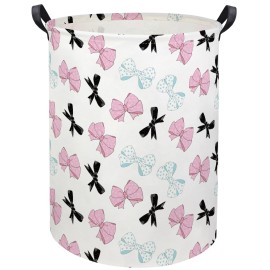 HIYAGON Butterfly Baby Laundry Basket Baby Hamper for Nursery Girl Kids Butterfly Hamper Cute Kids Toys Storage Bin Organizer Butterfly Room Decor for Home(Bowknot)