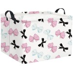 HIYAGON Rectangular Bowknot Basket Kids Baby Storage Basket Toy Storage Bin Organizer Box Room Decor(Bowknot)