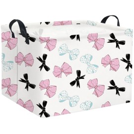 HIYAGON Rectangular Bowknot Basket Kids Baby Storage Basket Toy Storage Bin Organizer Box Room Decor(Bowknot)