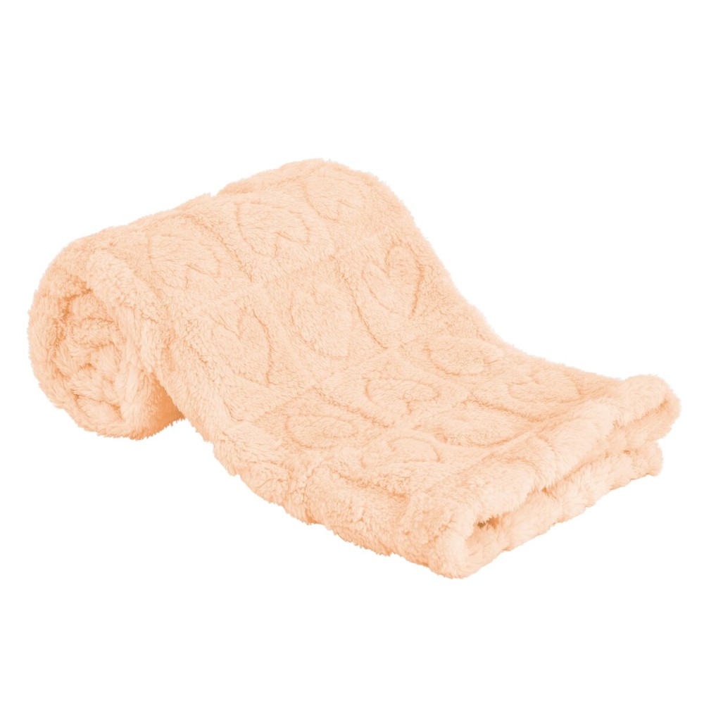 Yurhap Fleece Baby Blanket Heart Checkered, Ultra Soft Cozy Baby Blankets for Girls Boys, Fluffy Infant Toddler Newborn Receiving Gifts for Crib Stroller 30x40 (Apricot Pink)