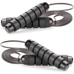 Two pack Jump Rope Skipping Rope for Rope Skipping, Speed Jump Rope for Exercise,Jump Rope for Kids Men Women for Fitness (two Black)