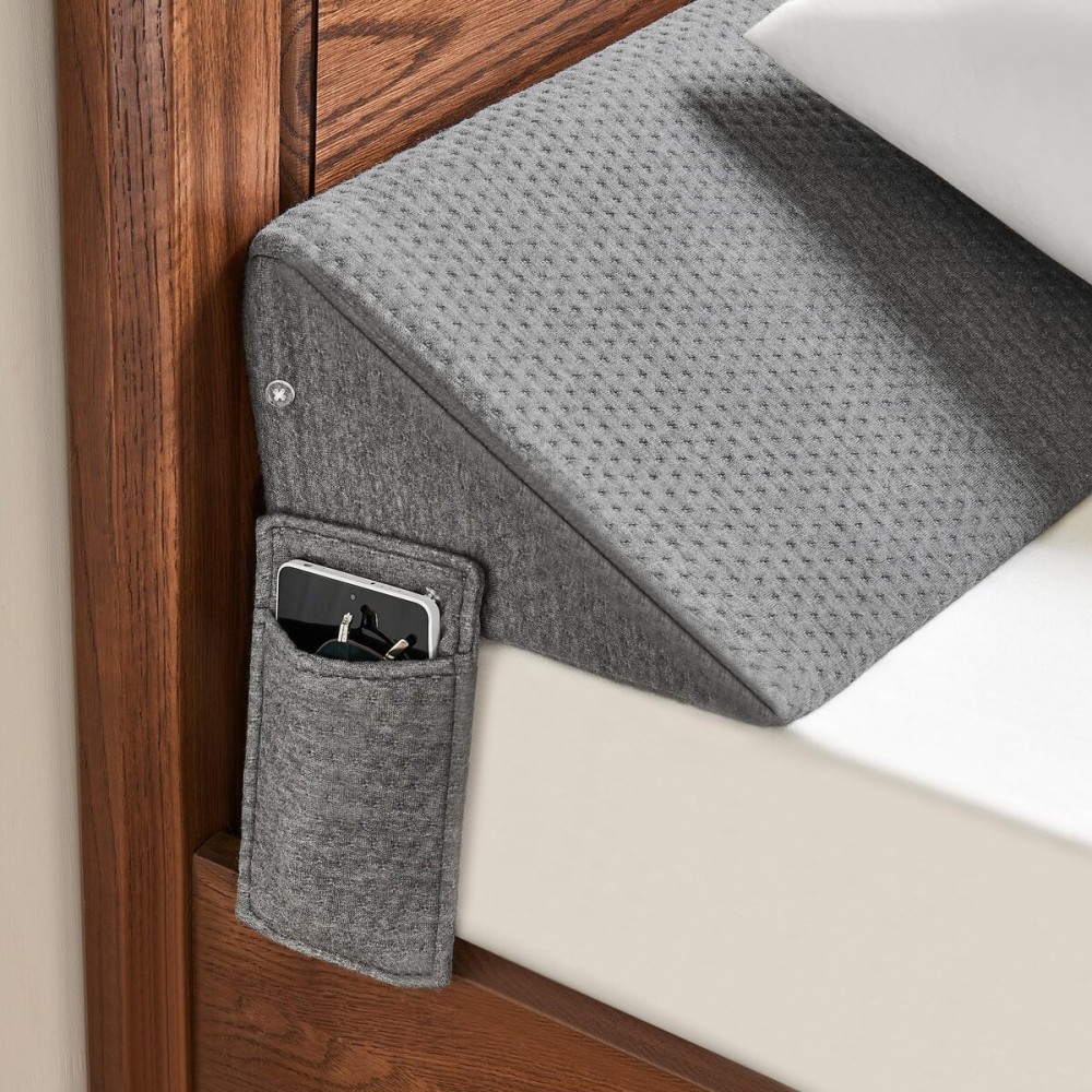 IFNOW Queen Size(60x7.5x10) Bed Wedge Pillow for Headboard, Mattress Gap Filler(0-8), Bed Wedge for Gap Between Your Headboard and Mattress Dark Grey