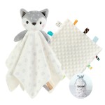 CREVENT Cozy Plush Baby Security Blanket, Loveys for Baby Girls and Boys, Birthday (Deer+Tag)