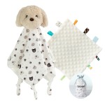 CREVENT Cozy Plush Baby Security Blanket, Loveys for Baby Girls and Boys, Birthday (Dog+Tag)
