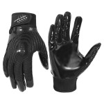 HANDLANDY Football Gloves, Super Grip Men\'s Receiver Gloves Best Gift for Men and Women (Dark Black, Adult Medium)