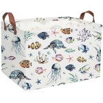 Sanjiaofeng Rectangular Kids Basket Ocean Storage Bins,Boys and Girls Storage Basket with Handles.Clothers,Toys,Books,Kid\'s Gifts Bins. (Ocean)