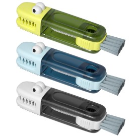 3 in 1 Cup Lid Gap Cleaning Brush Set, Multifunctional Bottle Cleaning Brush, Silicone Cup Lid Gap Cleaner, Home Kitchen Crevice Cleaning Tools (Multicolored-3PCS)