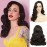 Swiking Long Black Curly Wavy Wig for Women Long Finger Wave Heat Resistant Fiber Synthetic Hair Wigs for Cosplay Halloween Party Use
