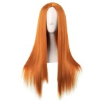 MapofBeauty 28 Inch/70 cm Women Special Long Straight Synthetic Wig (Light Orange)