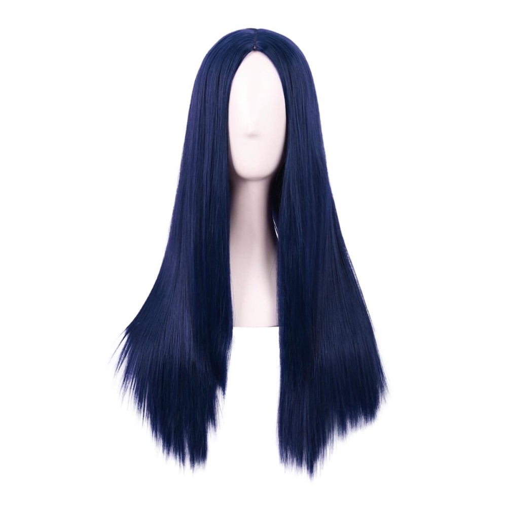 MapofBeauty 28 Inch/70 cm Women Special Long Straight Synthetic Wig (Midnight Blue)