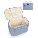 Wandering Nature Large Makeup Bag, Travel Make Up Organizer Cosmetic Brush Bags Case for Women in Fabric,Blue,Patent Pending