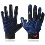 SPOMAT Pro 2.0 Youth Football Gloves Kids and Toddler Tacky Silicone Grip Receiver Gloves, Rocket Blue Ripples M/L