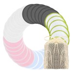 Chloven Reusable Cotton Rounds - 30 Pack Washable Bamboo Makeup Remover Pads for Gentle Cleansing Reusable Face Pads for Skincare & Nail Polish Removal with Mesh Storage Bag