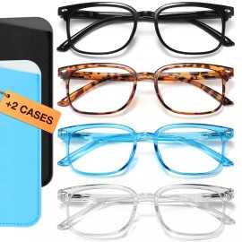 NOVIVON Reading Glasses +1.5 with 6 Cases - Blue Light Blocking Readers for Women & Men, Computer eye glasses, Cheaters