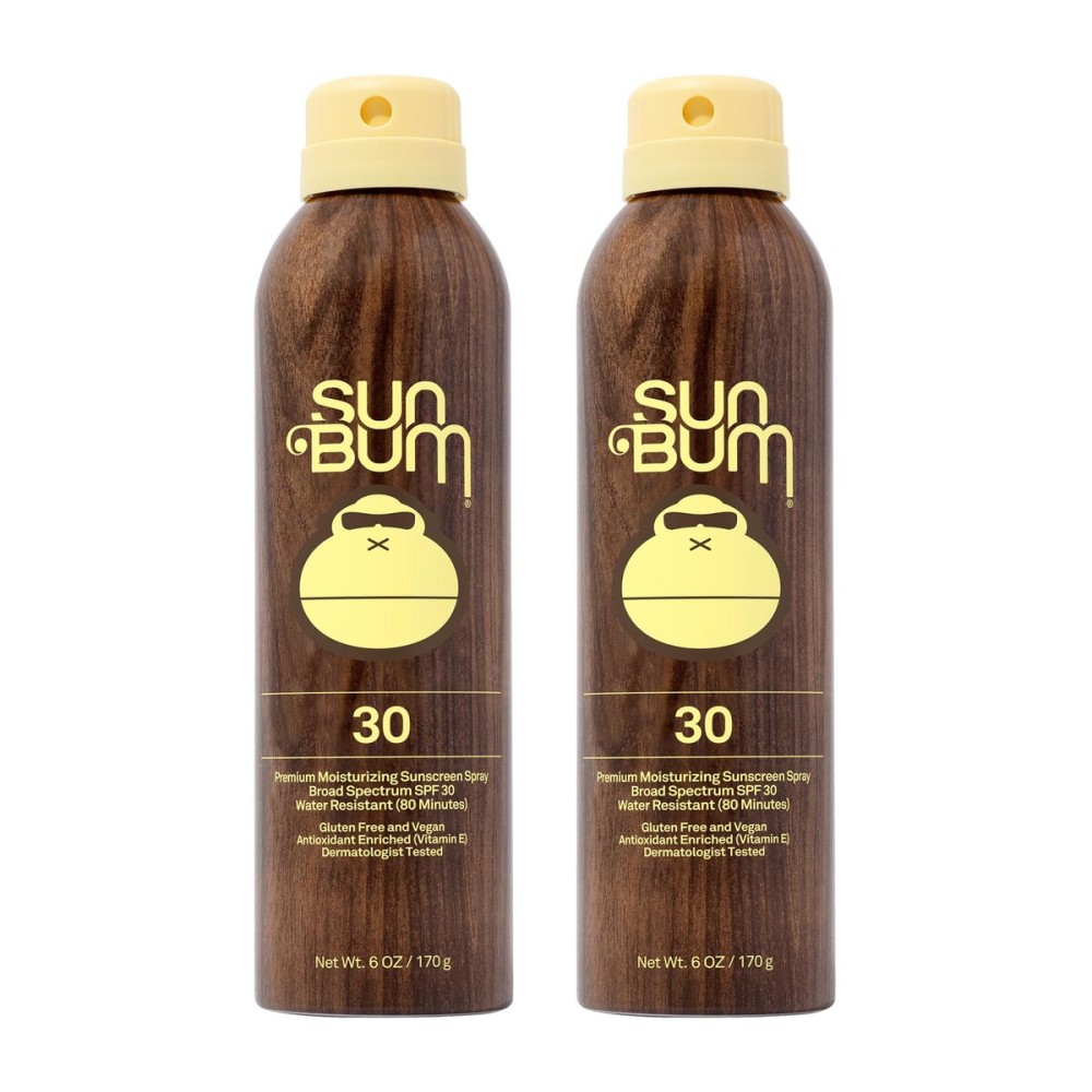 Sun Bum Original SPF 30 Sunscreen Body Spray - Broad Spectrum Moisturizing Sunscreen with Vitamin E - Hawaii 104 Act Compliant (Made without Octinoxate & Oxybenzone) - 6 oz (Pack of 2)