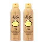 Sun Bum Original SPF 70 Sunscreen Body Spray - Broad Spectrum Moisturizing Sunscreen with Vitamin E - Hawaii 104 Act Compliant (Made without Octinoxate & Oxybenzone) - 6 oz (Pack of 2)