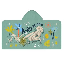 Jurassic World Kids Super Soft Bath/Pool/Beach Soft Cotton Terry Hooded Towel Wrap, 24 in x 50 in, (Officially Licensed Product) by Franco