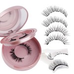 2-Pairs Magnetic Eyelashes Kit with Applicator: Wendy Natural Reusable False Lash Soft Waterproof False Lash No Glue Needed, K8-604-X1